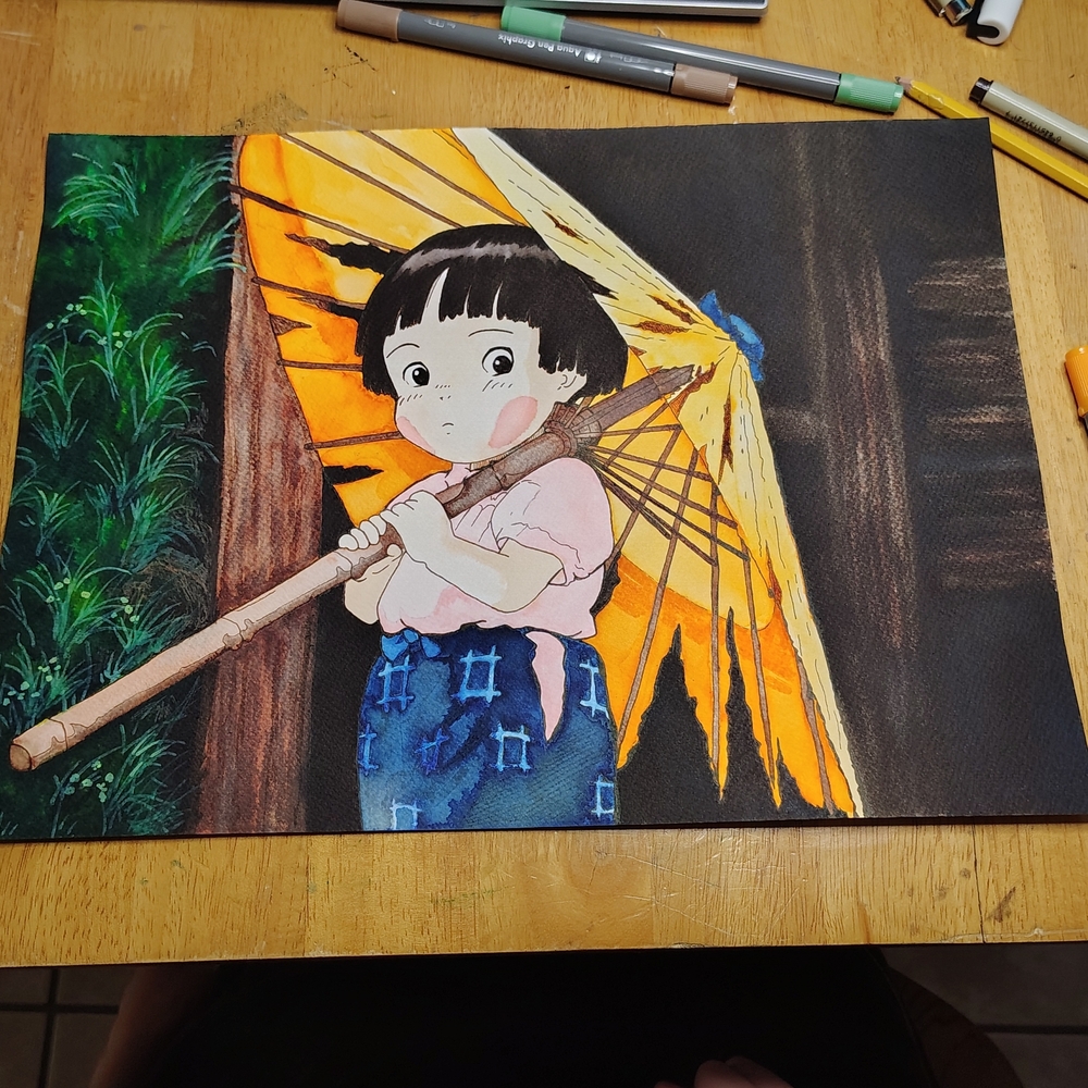 SETSUKO GRAVE OF THE FIREFLIES PAINTING